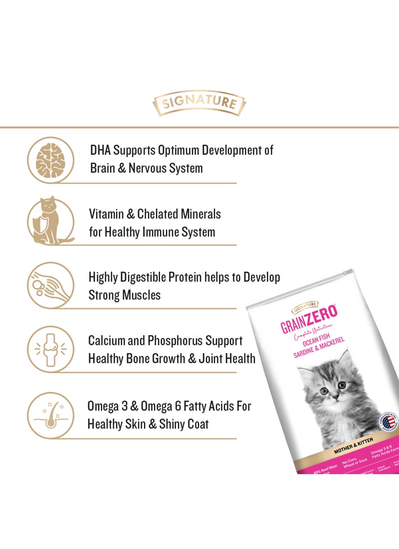 Grain Zero Premium Kitten Dry Cat Food  Ocean Fish  Sardine & Mackerel 1.2kg - Image 3